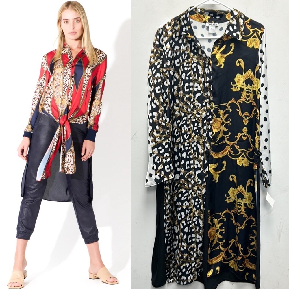 Oh La La chain print dot duster